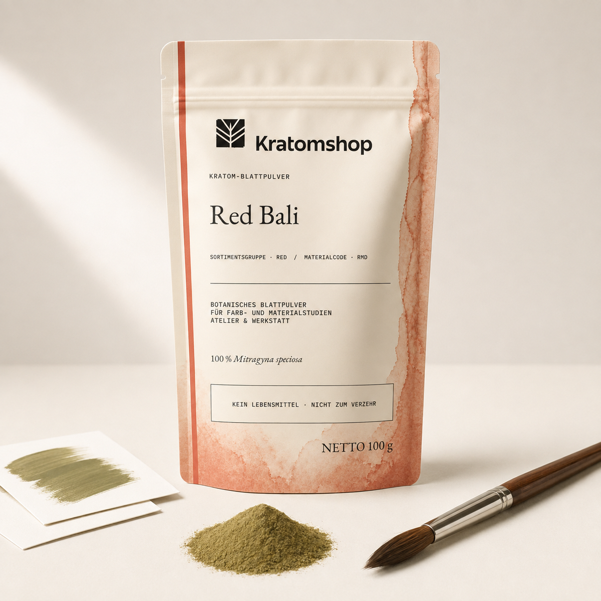 Kratom leaf powder · Material group Red · Material code RMD · Leaf Archive 05 · Red Bali