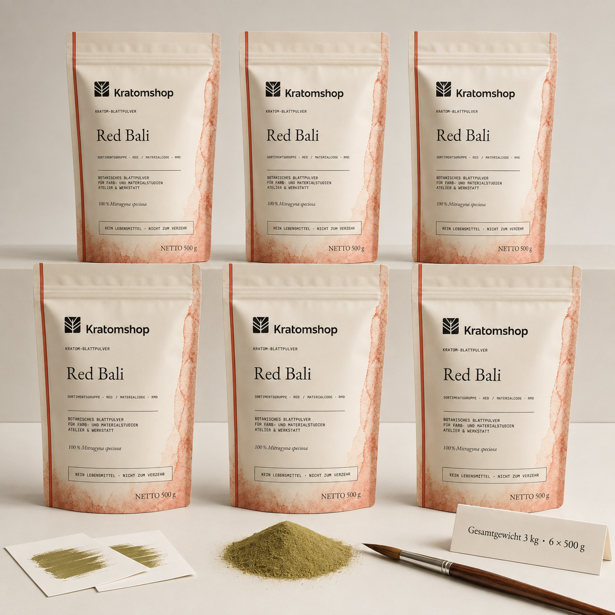 Kratom leaf powder · Material group Red · Material code RMD · Leaf Archive 05 · Red Bali