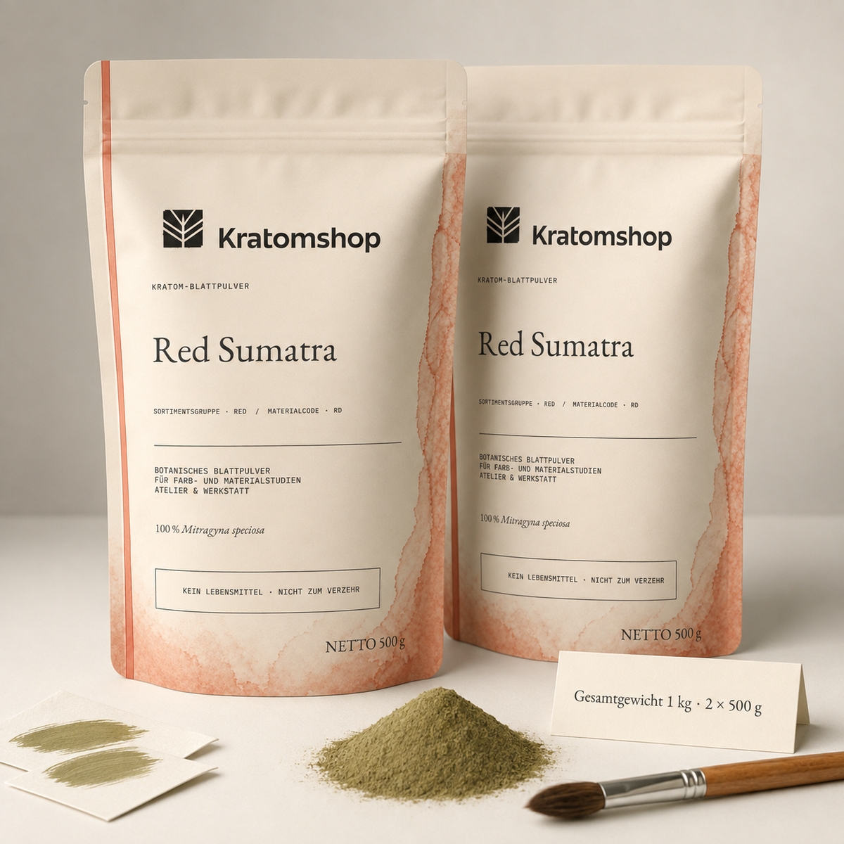 Kratom leaf powder · Material group Red · Material code RD · Leaf Archive 06 · Red Sumatra