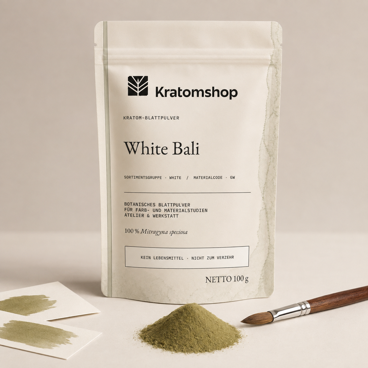 Kratom leaf powder · Material group White · Material code GW · Leaf Archive 10 · White Bali