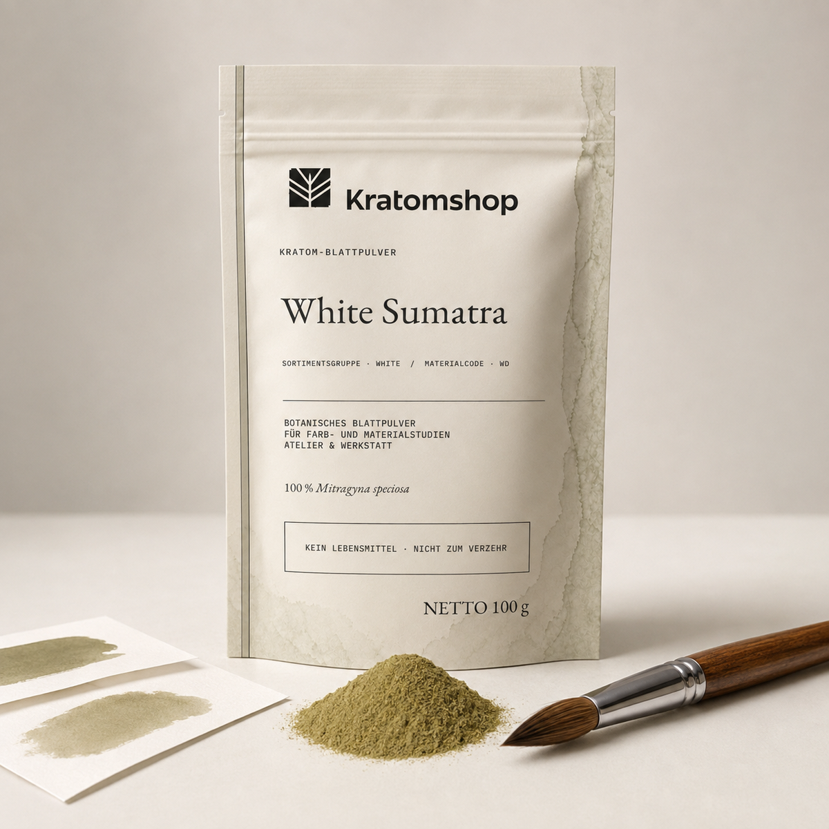 Kratom leaf powder · Material group White · Material code WD · Leaf Archive 09 · White Sumatra