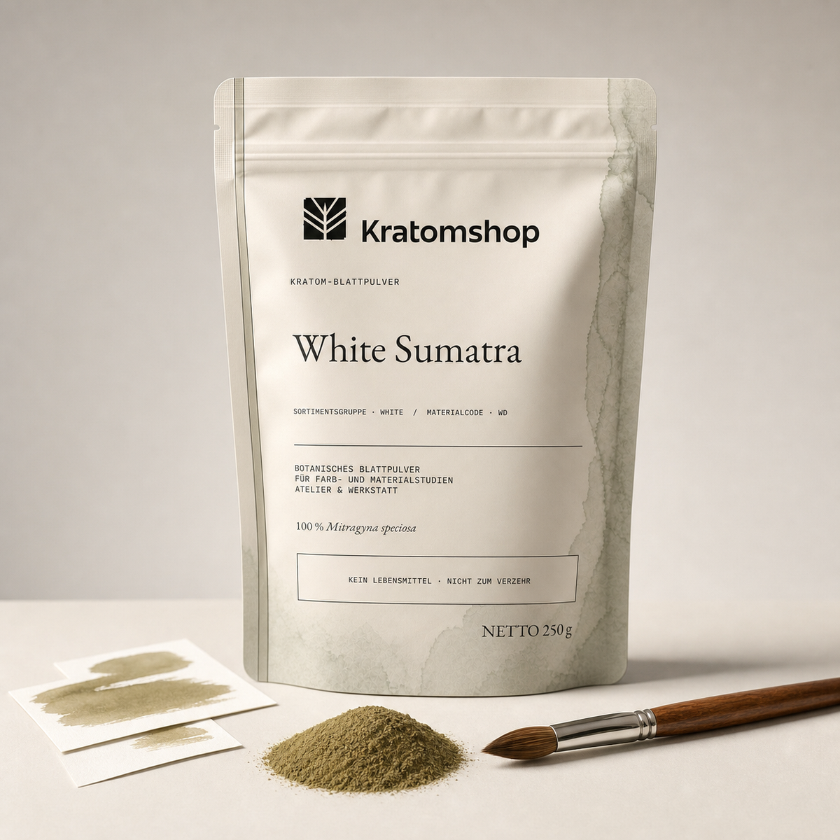 Kratom leaf powder · Material group White · Material code WD · Leaf Archive 09 · White Sumatra