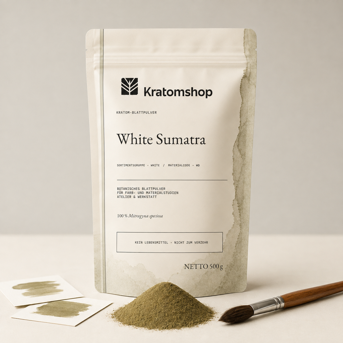 Kratom leaf powder · Material group White · Material code WD · Leaf Archive 09 · White Sumatra